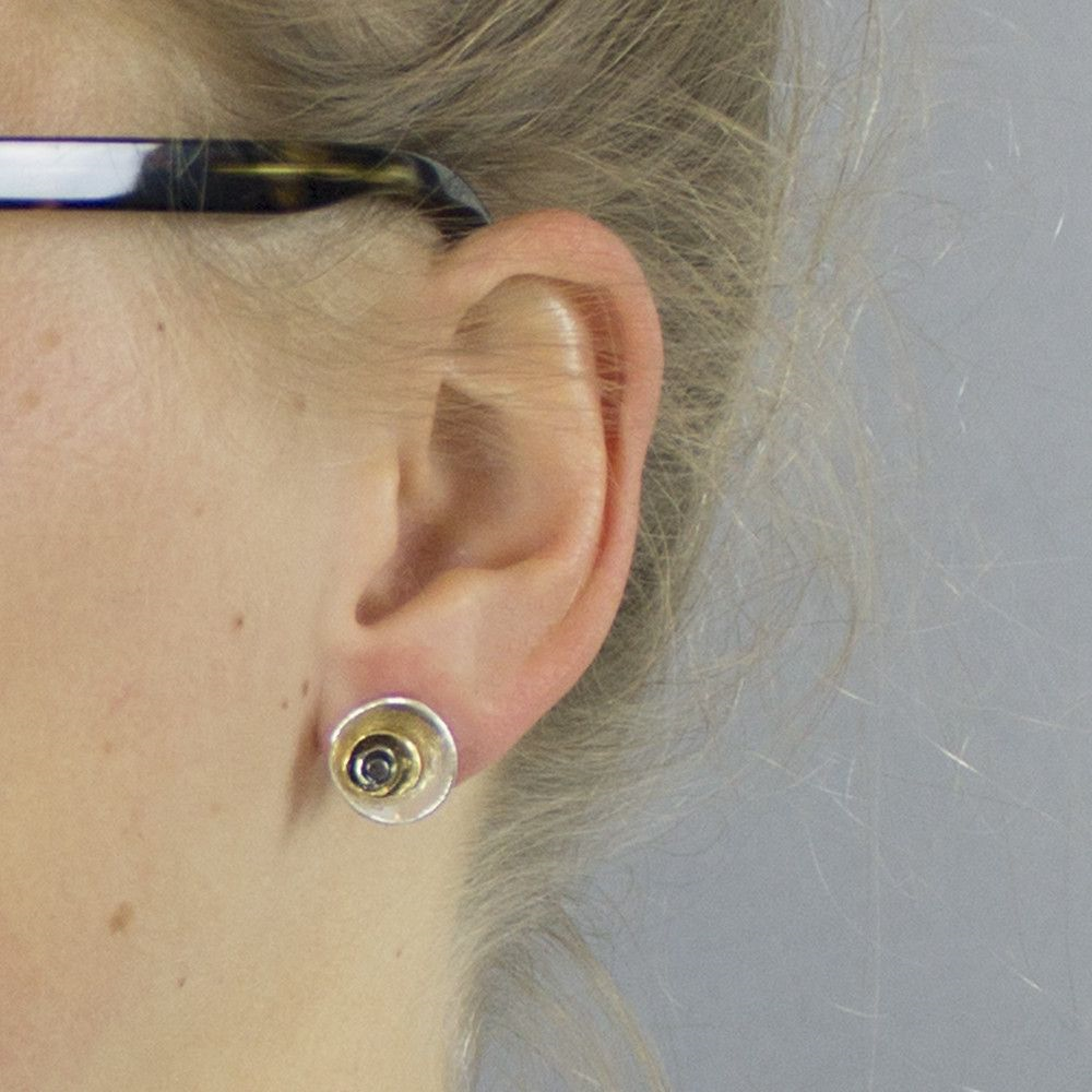 Jeh Jewels | Zilveren verguld oorstekers met oxy