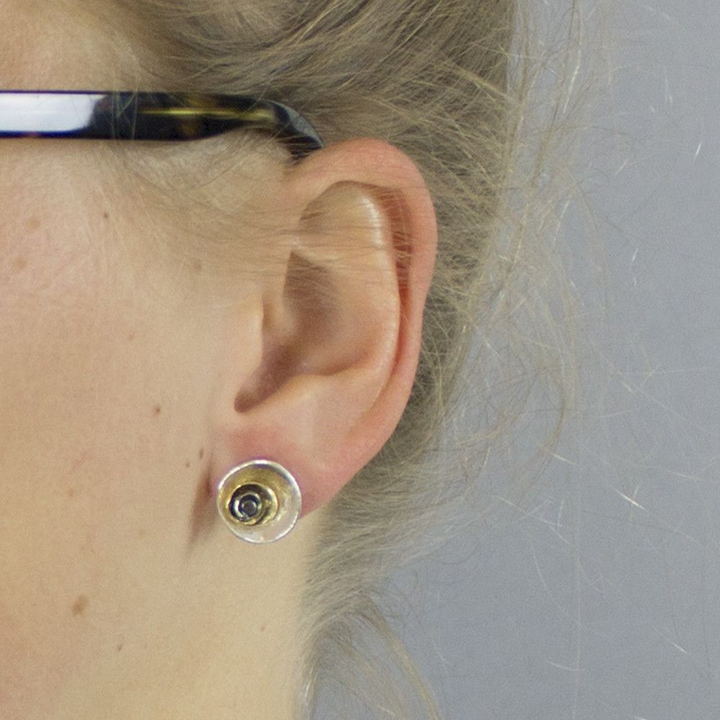 Jeh Jewels | Zilveren verguld oorstekers met oxy