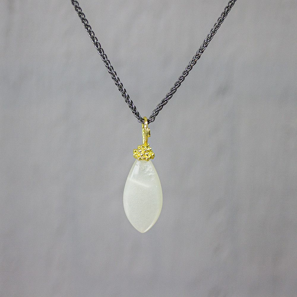 Jeh Jewels | Zilveren vergulde hanger met maansteen (excl collier)