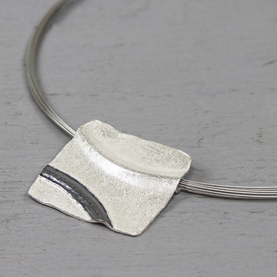 Jeh Jewels | Zilveren vierkante hanger deels geoxideerd