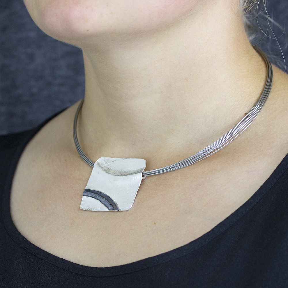 Jeh Jewels | Zilveren vierkante hanger deels geoxideerd