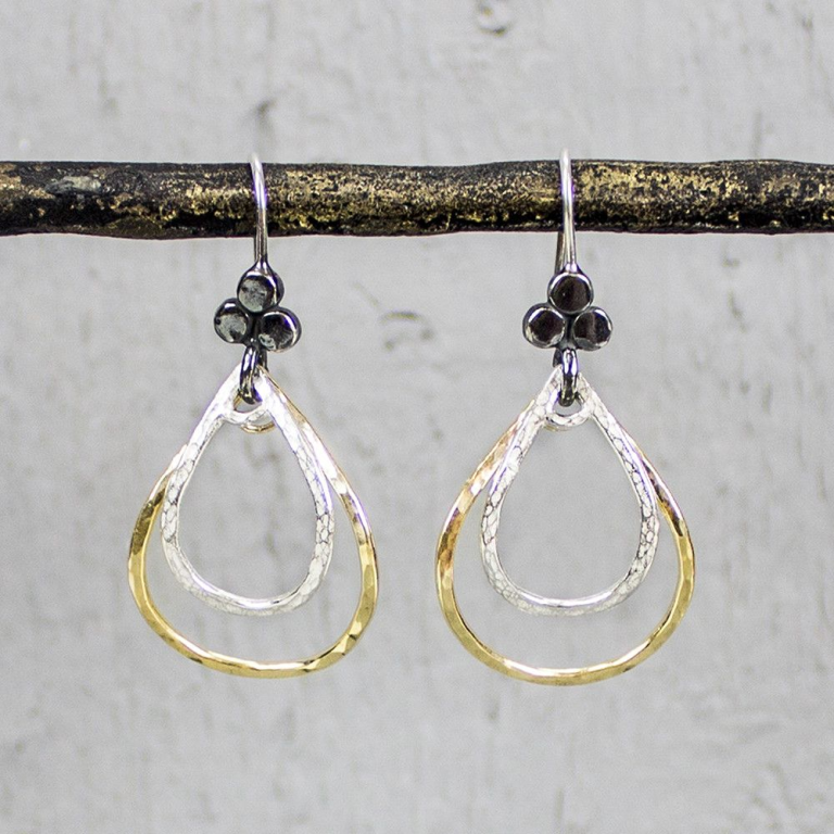 oorhanger zilver/oxy en goldfilled
