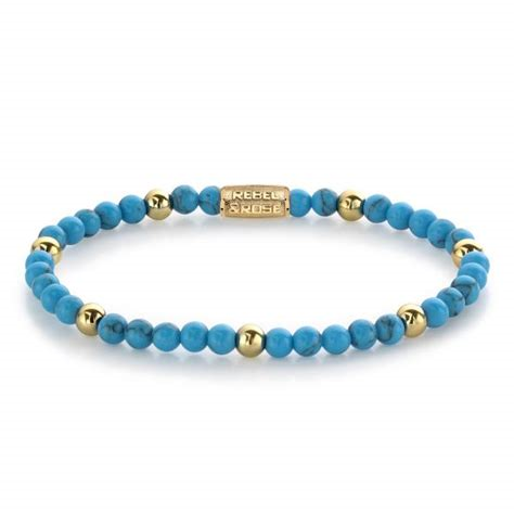 Rebel & Rose | Turquoise Delight - 18 ct yellow gold plated