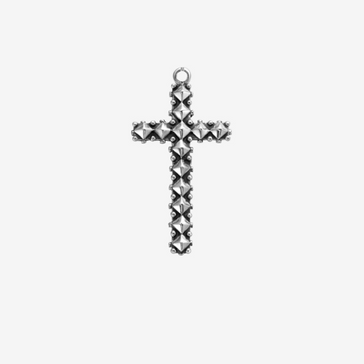 Rebel & Rose | Zilveren hanger in de vorm van een kruis met een antieke look