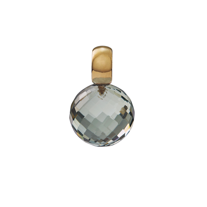 Snoepjes | 14 karaat geelgouden hanger met prasioliet | balvormig 10 mm | met klein oog