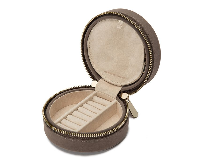 Wolf1834 | Beige rond sieradendoosje | Zoe