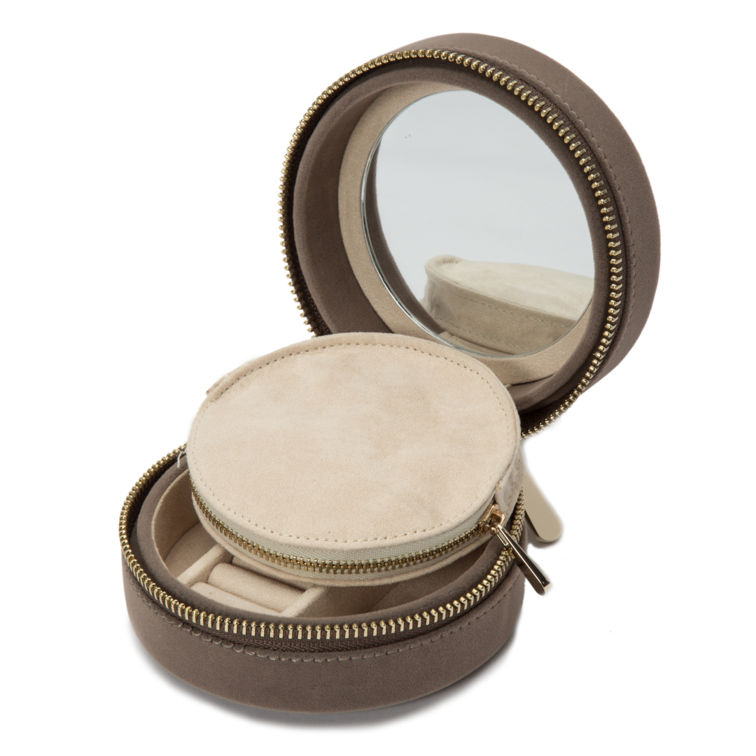 Wolf1834 | Beige rond sieradendoosje | Zoe