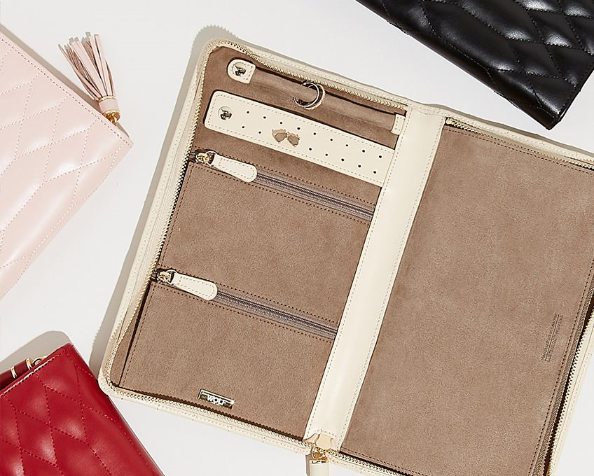 Wolf1834 | Leren groot sieradenetui ivoor | Caroline