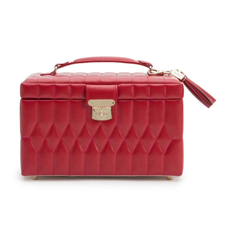 Wolf1834 | Medium sieradendoos leer rood | Caroline