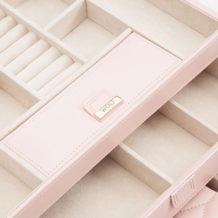 Wolf1834 | Medium sieradendoos leer roze | Caroline