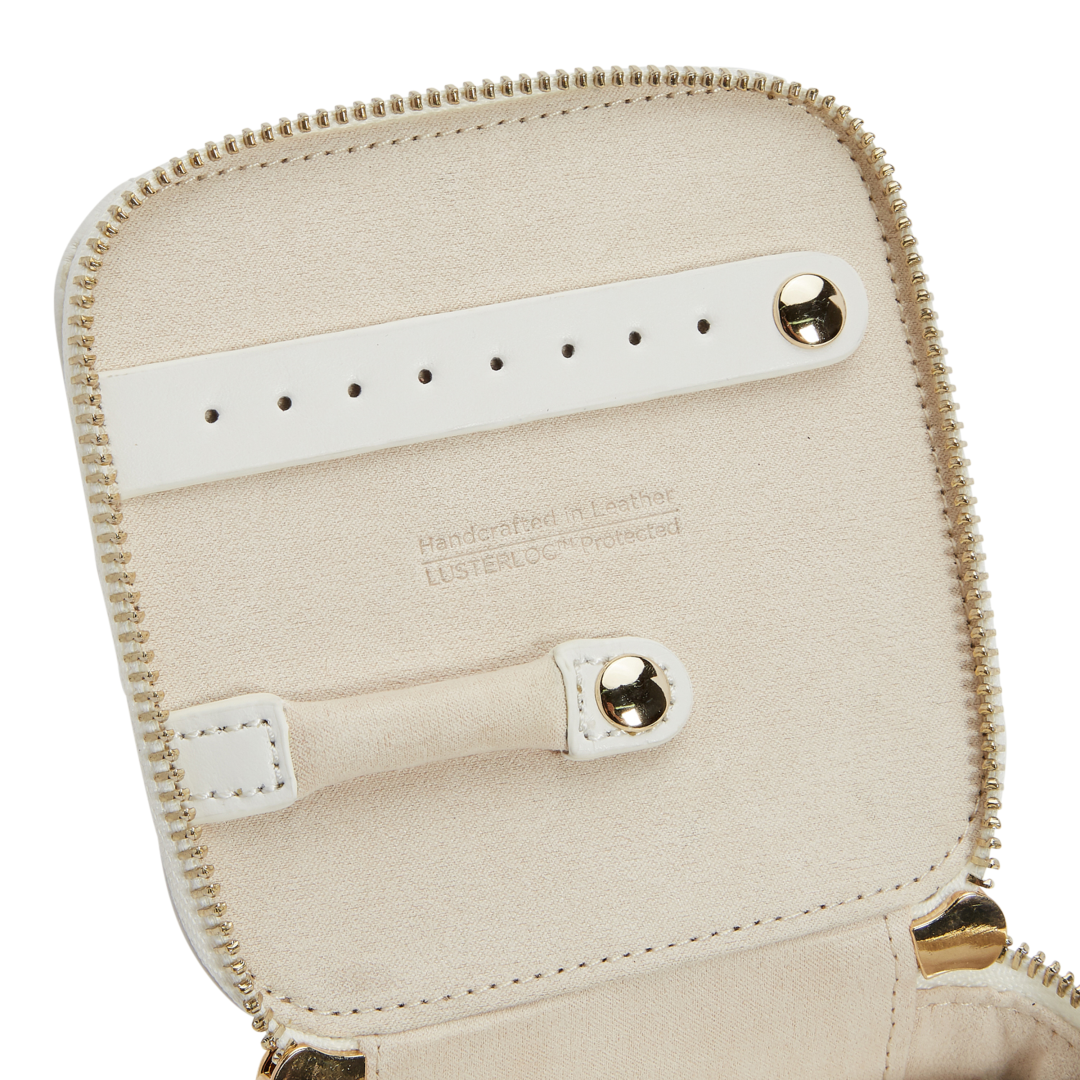 Wolf1834 | Wit lederen sieraden reis kubus | Maria