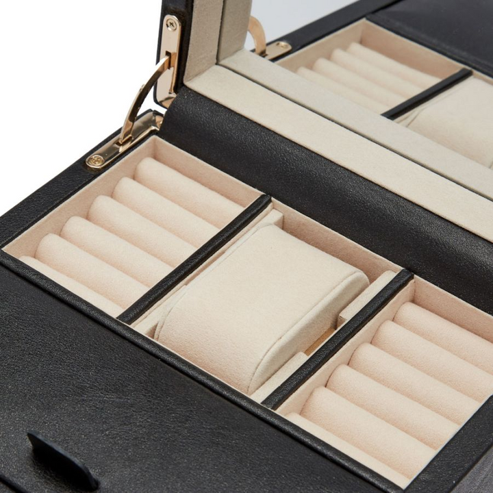 Wolf1834 | Zwart horloge winder met sieradendoos | Palermo