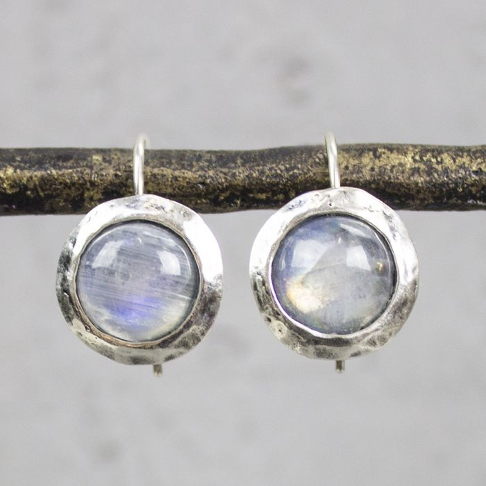 Zilveren jeh oorhanger maansteen